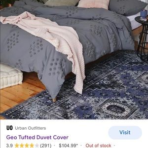 Urban Outfitters Geo Tufted Duvet Cover and plain white duvet for inside